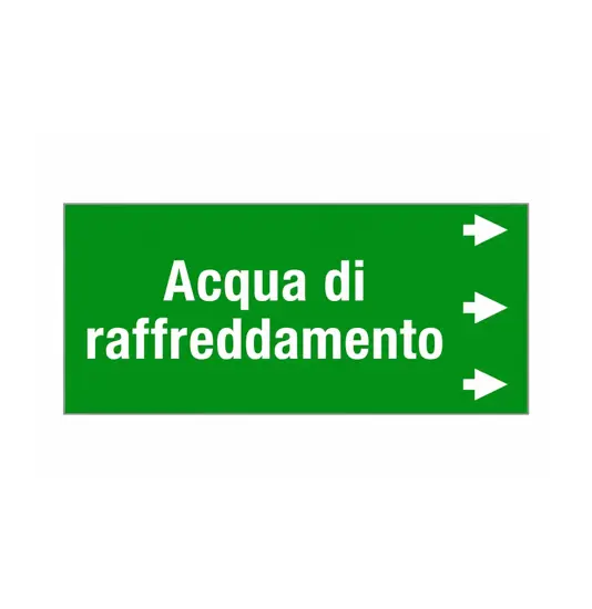 Etichetta "ACQUA DI RAFFREDDAMENTO "