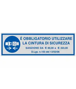 Etichetta adesiva cintura di sicurezza obbligatoria