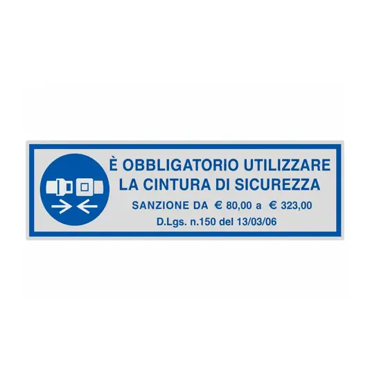 Etichetta adesiva cintura di sicurezza obbligatoria