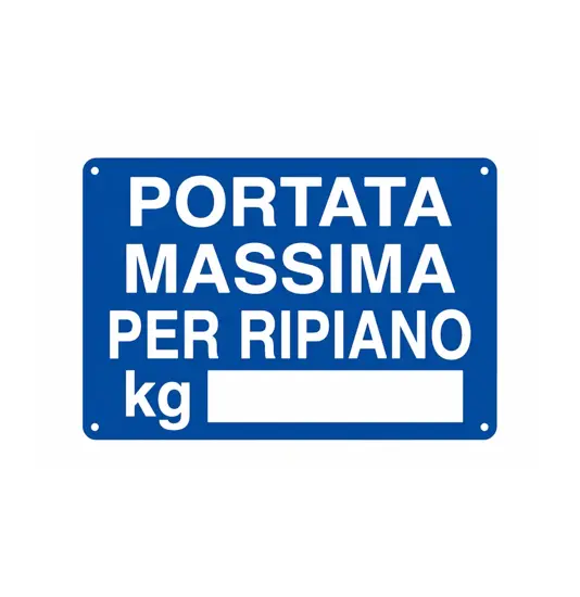 Etichetta adesiva 'portata massima per ripiano kg__'