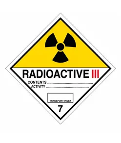 etichette adesive ADR  pericolo radiazioni
