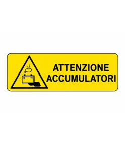 etichette adesive  attenzione accumulatori