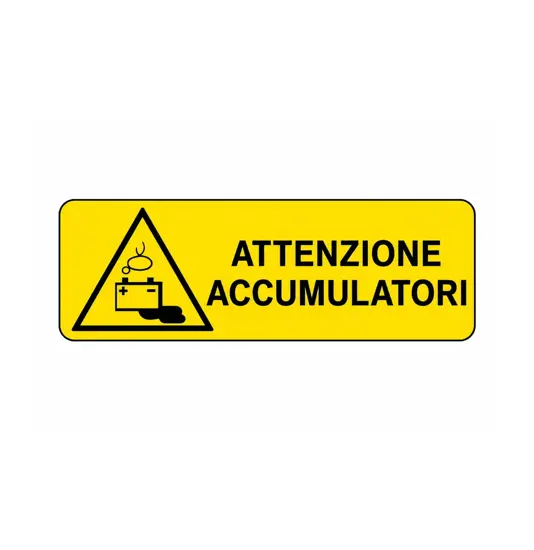 etichette adesive  attenzione accumulatori