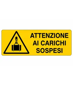 etichette adesive 'attenzione ai carichi sospesi'