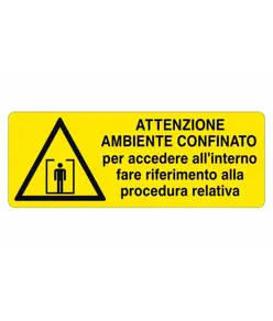 etichette adesive  attenzione ambiente confinato per accedere