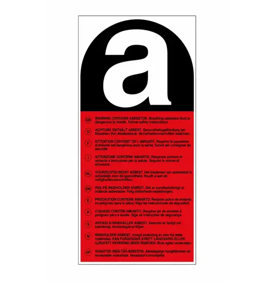 etichette adesive  attenzione amianto