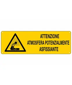 etichette adesive  attenzione atmosfera potenzialmente asfissiante