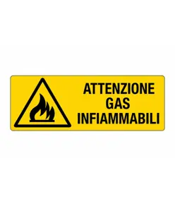 etichette adesive 'attenzione gas infiammabili'