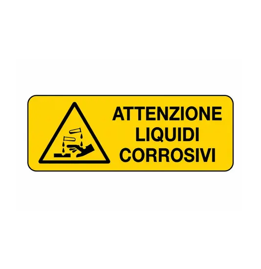 etichette adesive  attenzione liquidi corrosivi
