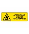 etichette adesive 'attenzione liquidi infiammabili