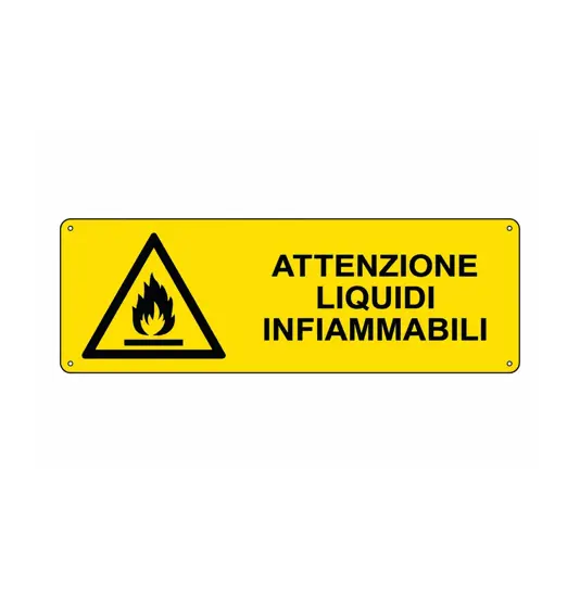 etichette adesive 'attenzione liquidi infiammabili