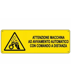 etichette adesive  attenzione macchina ad avviamento automatico