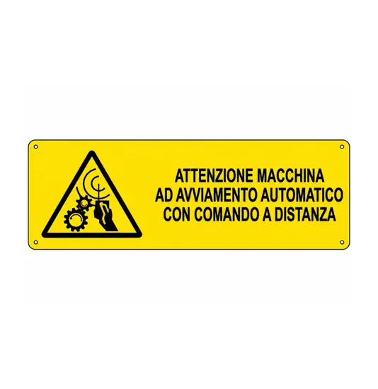 etichette adesive  attenzione macchina ad avviamento automatico