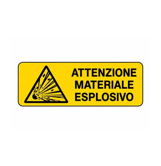 Etichette adesive  attenzione materiale esplosivo