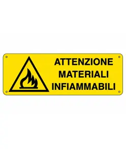 etichette adesive 'attenzione materiali infiammabili'