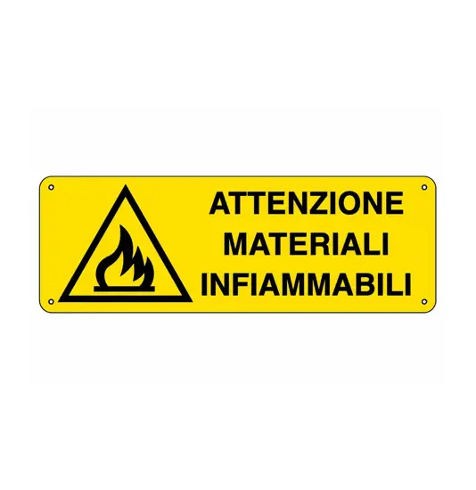 etichette adesive 'attenzione materiali infiammabili'