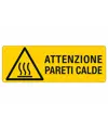etichette adesive  attenzione pareti calde