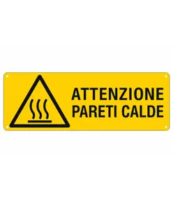 etichette adesive  attenzione pareti calde