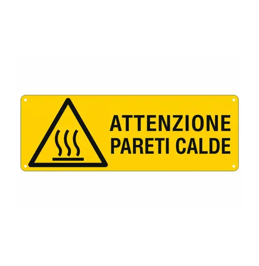 etichette adesive  attenzione pareti calde