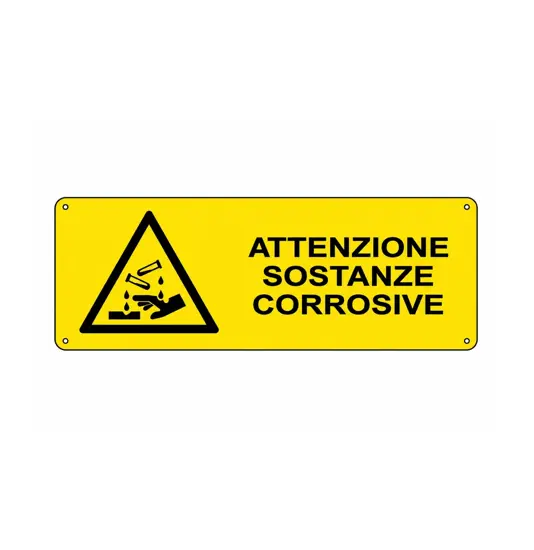 etichette adesive  attenzione sostanze corrosive