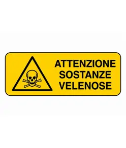 etichette adesive  attenzione sostanze velenose
