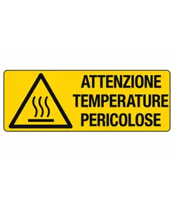 etichette adesive  attenzione temperature pericolose