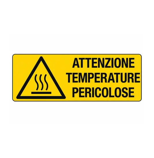 etichette adesive  attenzione temperature pericolose