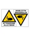 Etichette adesive 'Attenzioni mani'