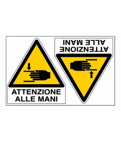 Etichette adesive 'Attenzioni mani'