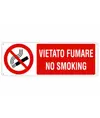 etichette adesive bilingue vietato  fumare/no smoking