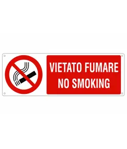 etichette adesive bilingue vietato  fumare/no smoking