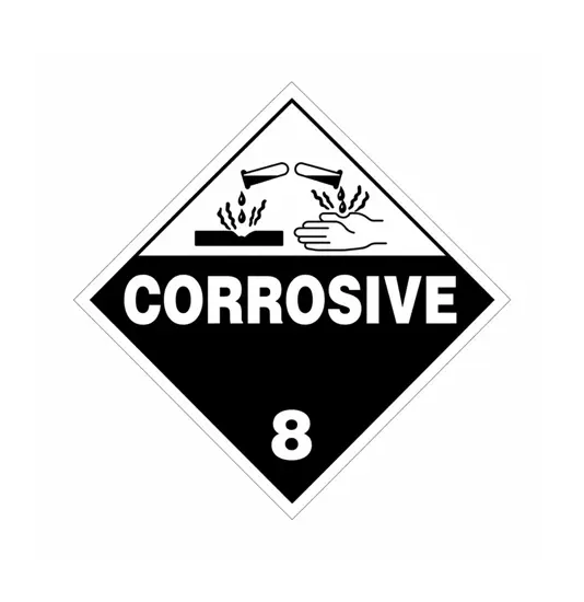 etichette adesive  corrosive