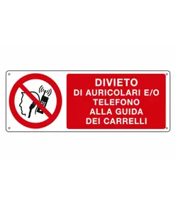 etichette adesive  di auricolari e/o telefono alla guida dei carrelli