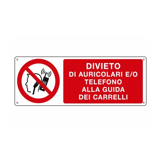 etichette adesive  di auricolari e/o telefono alla guida dei carrelli