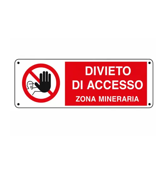 etichette adesive  divieto di accesso zona mineraria
