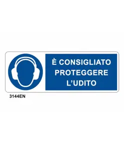 etichette adesive 'è consigliato proteggere l'udito'
