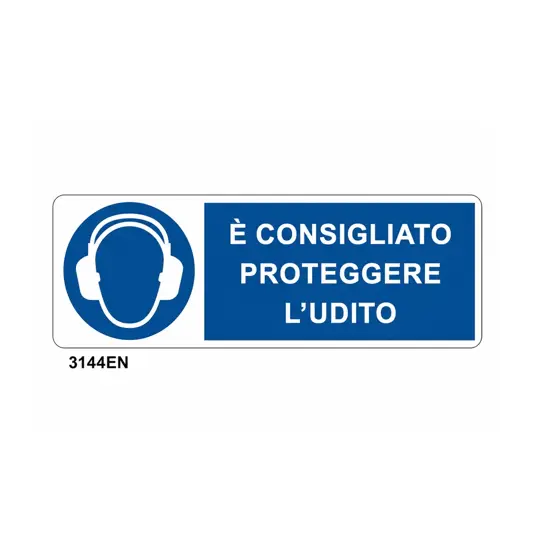 etichette adesive 'è consigliato proteggere l'udito'
