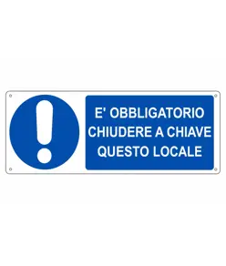 etichette adesive  è obbligatorio chiudere a chiave questo locale