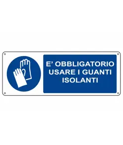 etichette adesive  è obbligatorio usare i guanti da lavoro isolanti'