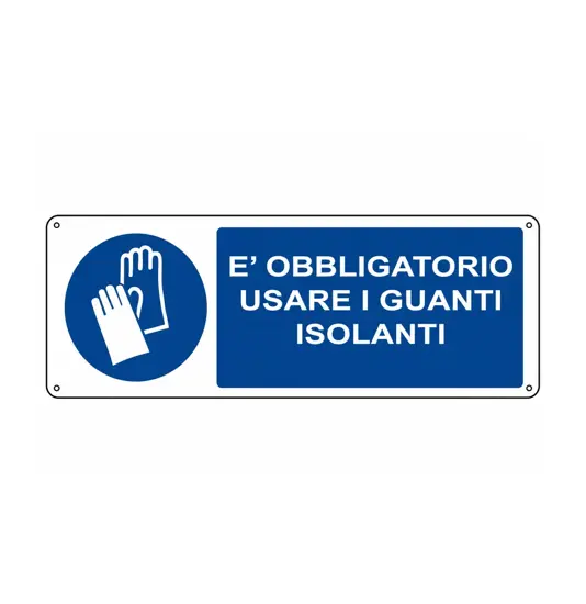 etichette adesive  è obbligatorio usare i guanti da lavoro isolanti'