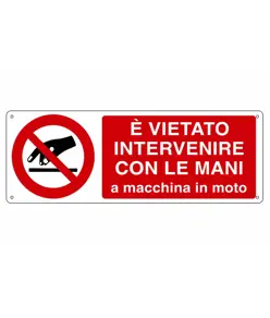 etichette adesive  è vietato intervenire con le mani a macchina in moto