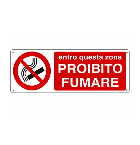 etichette adesive  entro questa zona proibito fumare