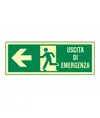 Etichette adesive fotoluminescenti uscita emergenza a sinistra