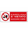 etichette adesive  in questo locale è vietato mangiare e bere