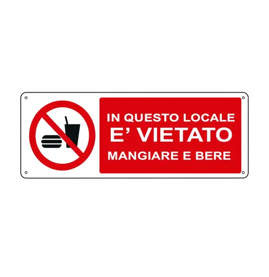 etichette adesive  in questo locale è vietato mangiare e bere