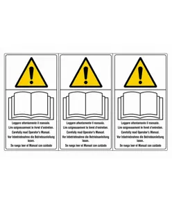 Etichette adesive LEGGERE manuale EN ISO 7010