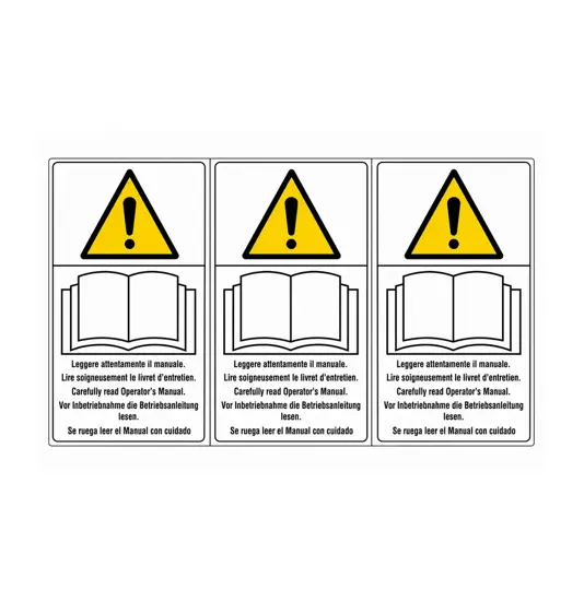 Etichette adesive LEGGERE manuale EN ISO 7010