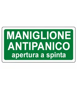 etichette adesive 'maniglione antipanico apertura a spinta'