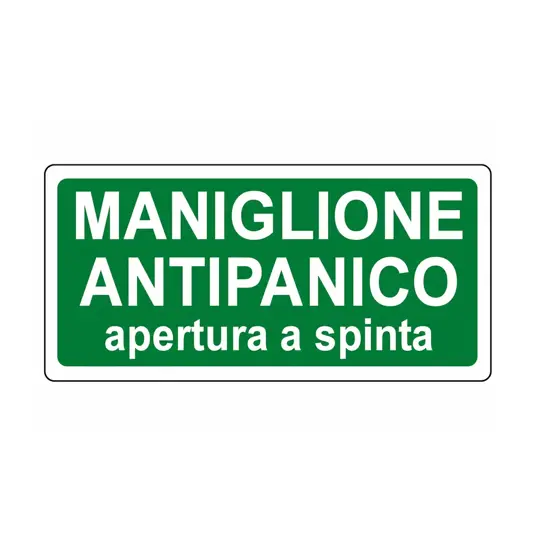 etichette adesive 'maniglione antipanico apertura a spinta'