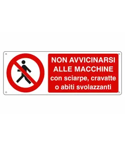 etichette adesive  non avvicinarsi alle macchine con sciarpe